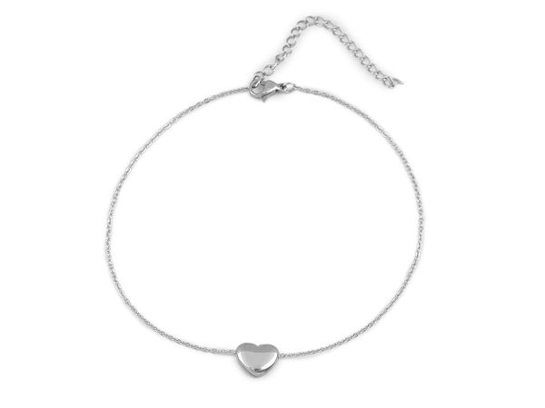 Premium-Fußkettchen aus Edelstahl mit Anhänger - Elegantes Fußband mit Herz & Kreuz