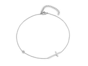 Premium-Fußkettchen aus Edelstahl mit Anhänger - Elegantes Fußband mit Herz & Kreuz