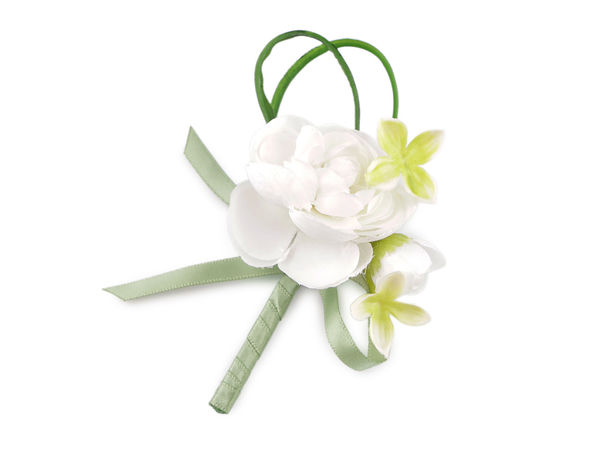 Handgefertigte weiße Blütenbrosche – Elegantes florales Mode-Accessoire
