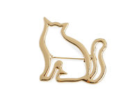 Elegante minimalistische Katzen-Brosche – Metall-Anstecknadel mit Tiermotiv für Blusen, Mäntel, Taschen & Hüte