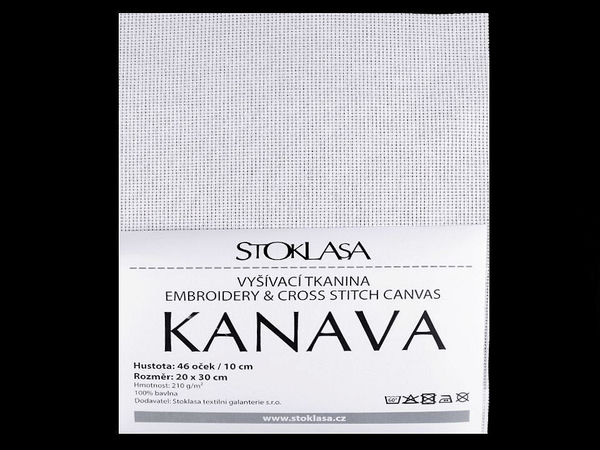 Stickstramin / Kreuzstich-Stickgewebe "Kanava" 20x30 cm, 46 Stiche / 10 cm