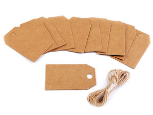 Papieranhänger mit Juteschnur Herz, Kreis