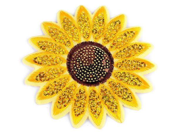 Bügelbild Sonnenblume mit Pailletten