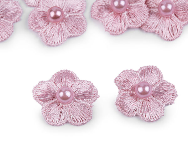 Stickblume mit Perle Ø2 cm