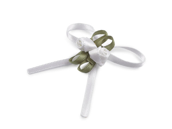 Plissierte Schleife mit Rose / Hochzeitsanstecker