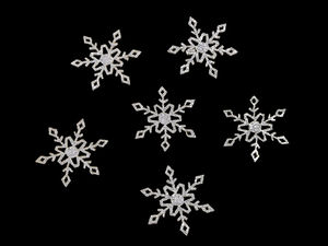 Premium Filz-Schneeflocken mit Glitzer für Weihnachten - 30 mm Bastel- & Deko-Applikationen