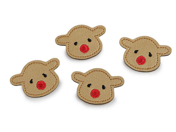 Premium Kunstleder-Patches zum Aufbügeln & Aufnähen – Rentier, Teddybär, Hund in Beige