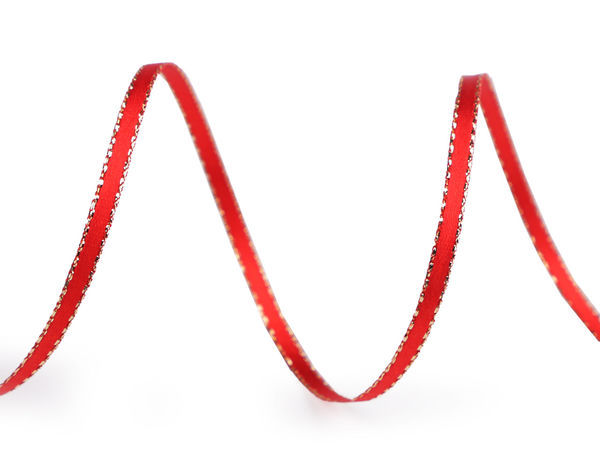 Premium doppelseitiges Satinband mit Metallic-Lurex, 3 mm Breite - Elegantes Band für Weihnachtsbasteln und Geschenkverpackungen