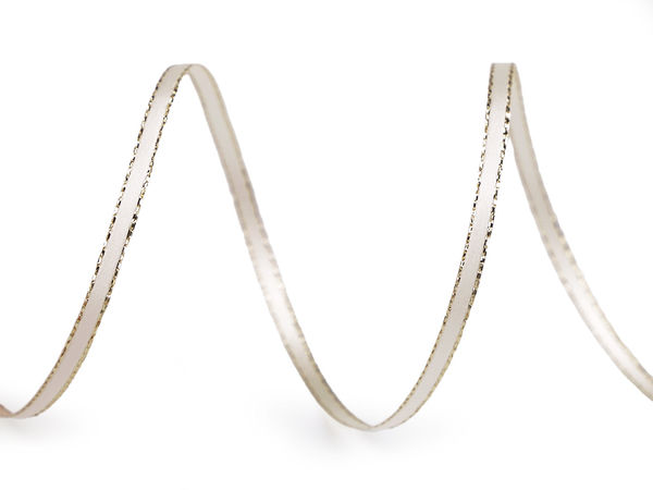 Premium doppelseitiges Satinband mit Metallic-Lurex, 3 mm Breite - Elegantes Band für Weihnachtsbasteln und Geschenkverpackungen