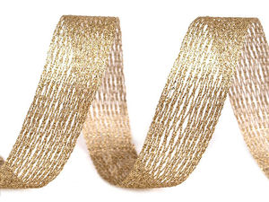Premium Metallic-Netzband mit Drahtkante - Lurex-Dekoband für Kränze, Floristik und Bastelarbeiten