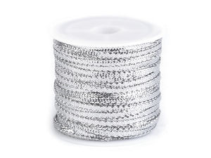Weihnachtsband mit Lurex, Breite 3 mm