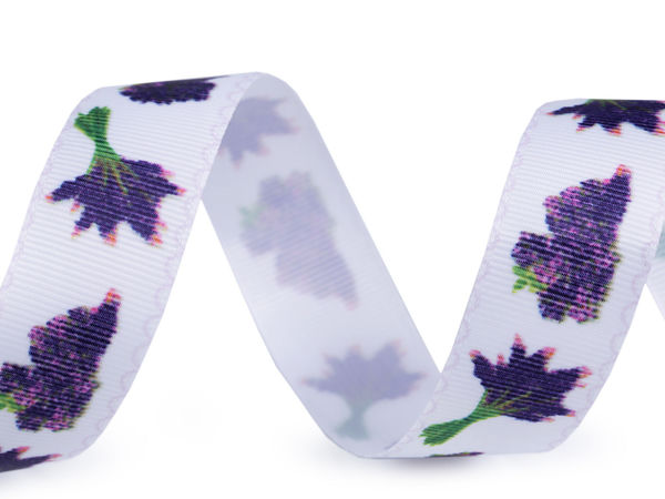 Dekoband mit Blumenmuster 25 mm