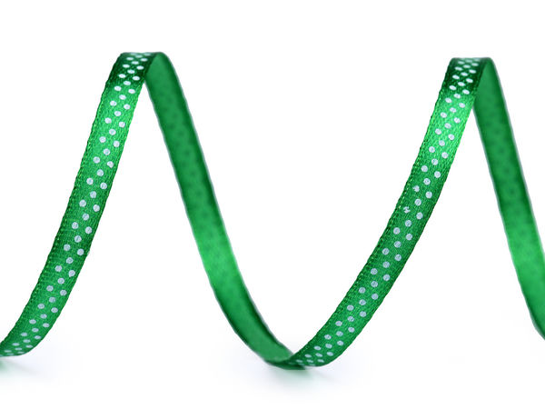 Premium-Satinband mit Punkten (6 mm Breite) - Einseitiges dekoratives Bastelband