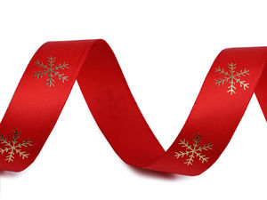 Premium Weihnachts-Satinband mit Schneeflocken-Muster, 20mm – Festliches Basteln & Geschenkverpackung