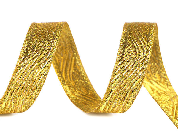 Premium Gold-Lurex-Weihnachtsband - 20 mm glitzerndes Dekoband für Geschenkverpackungen & Kränze