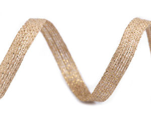Premium Juteband mit Lurex-Webung - 10 mm beidseitige Juteborte für Basteln, Hochzeiten und festliche Dekoration