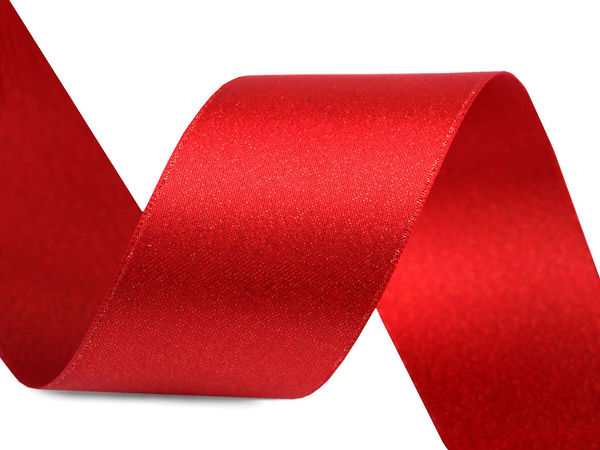 Doppelseitiges Satinband mit Lurexglanz, Breite 40 mm
