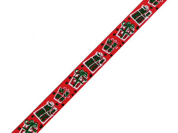 Weihnachtliches Ripsband mit Glitzer, Breite 10 mm