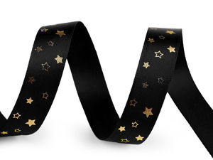 Weihnachts-Satinband, Breite 15 mm, Sterne