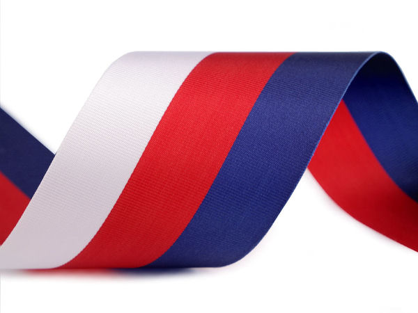 Premium Tschechisches Trikolore-Taftband - 50 mm Breite (10 m Rolle)