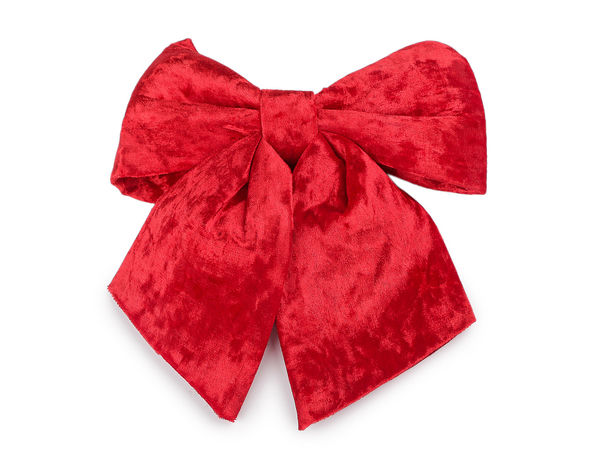 Premium Samt-Weihnachtsschleife (21 x 24 cm) - Großer festlicher Dekoschmuck für Kränze, Weihnachtsbäume und Geschenkverpackungen