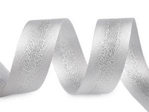 Premium doppelseitiges Satinband mit funkelndem Lurexstreifen (25 mm Breite)