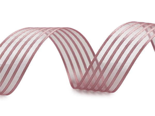 Satinband mit Organza, Breite 25 mm