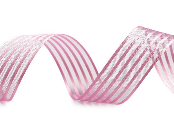 Satinband mit Organza, Breite 25 mm