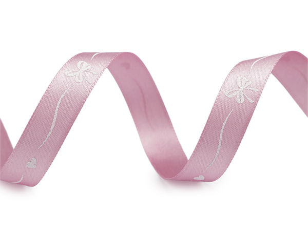 Satinband Breite 15 mm, Schleifen und Herzen