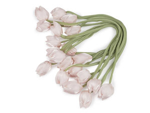 Premium-Satinband mit Tulpenmotiv und genähter Kante für Bastelarbeiten, Floristik und Wohndekoration