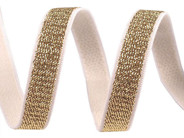Elastisches BH-Trägerband mit Lurex, Breite 10 mm