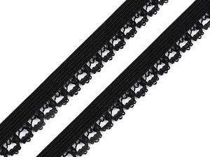 Premium-Ziergummiband mit glänzender Ösenkante - 15 mm Breite