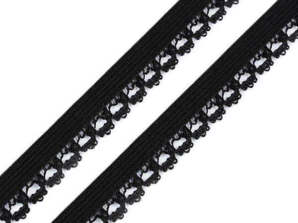 Premium-Ziergummiband mit glänzender Ösenkante - 15 mm Breite