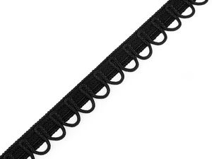Weißes elastisches Knopfschlingenband für Brautkleider, Blusen und Jacken - 13 mm