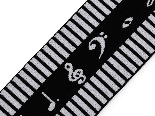 Weiches Gummiband, Breite 60 mm, Notenmotiv