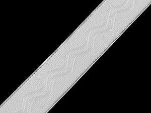 Premium 25mm Rutschfestes Silikon-Wellengummiband für Sportbekleidung und Bademode (Weiß)