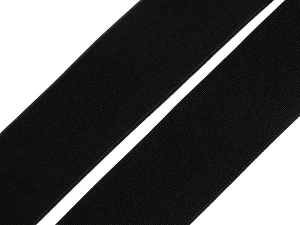 Schwarzes weiches Webgummiband (30 mm) - Zugstarkes Nähgummiband für Hosenbünde, Röcke und Unterwäsche