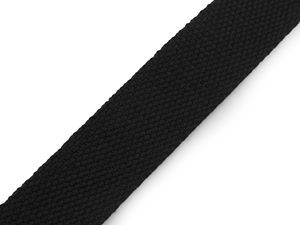 Premium Gurtband in Baumwolloptik aus Polyester (PES), 32 mm - Schwarz