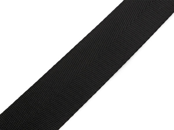 Premium-Gurtband aus glattem Polyester in Schwarz mit elegantem Glanz (32 mm Breite)