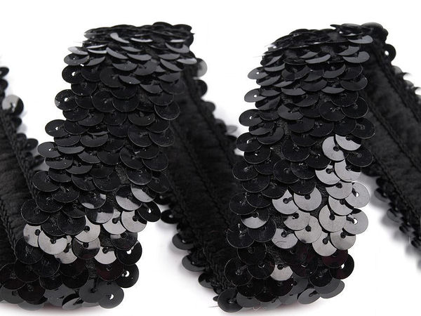 Elastisches Paillettenband - Premium Metallic-Borte für Kostüme, Stirnbänder und Kleidung