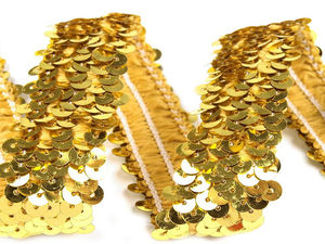 Elastisches Paillettenband - Premium Metallic-Borte für Kostüme, Stirnbänder und Kleidung