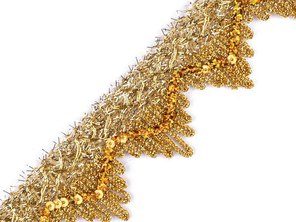 Metallic-Gimpborte mit Pailletten