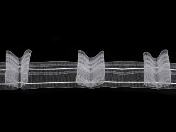 Zweifalten-Gardinenband Breite 50 mm