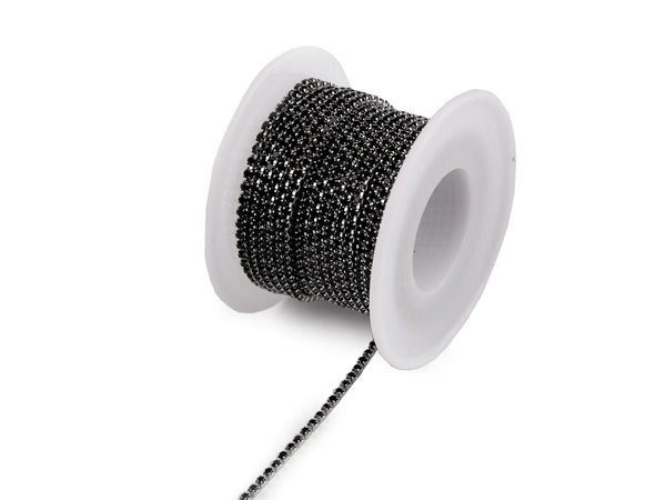 Premium 2mm Strass-Kesselkette - Funkelnde Bijouterie-Kesselkette für Schneiderei, Accessoires und Kurzwaren