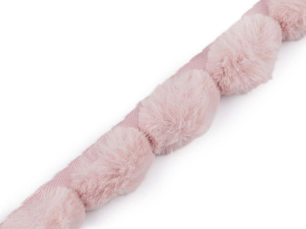 Kunstfell-Bommelborte zum Annähen - 3 cm rundes Webpelz-Band für Kapuzen, Ärmel, Schuhe und Heimdekoration