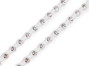 Premium 4mm Kristall-Kesselkette - Funkelndes Strassband für Kleidung, Accessoires und Bastelarbeiten