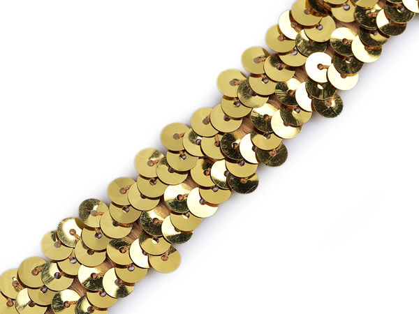 Elastische Paillettenborte, 20mm dehnbares Paillettenband für Kostüme, Schneiderei und Bastelarbeiten