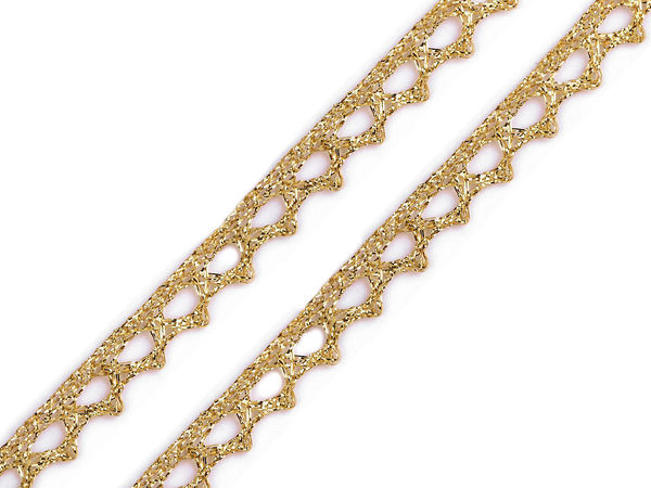 Premium Metallic-Lurex-Zierborte - 10 mm Breite, unelastisches doppelseitiges Band für Nähen, Kostüme & Bastelarbeiten