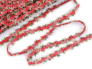 Premium 3D-Stickborte mit Blütenmuster, 20 mm - Elegantes Zierband mit Blumen für Kleidung, Handarbeit & Dekoration