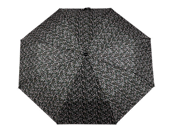 Damen-Taschenschirm mit Automatik und elegantem Blumenmotiv - Kompakter Reise-Regenschirm mit Auf-Zu-Automatik